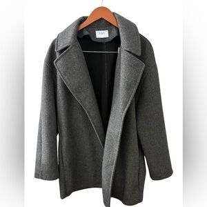 ZARA Gray Oversized Faux Wool Coat Women’s Size XL